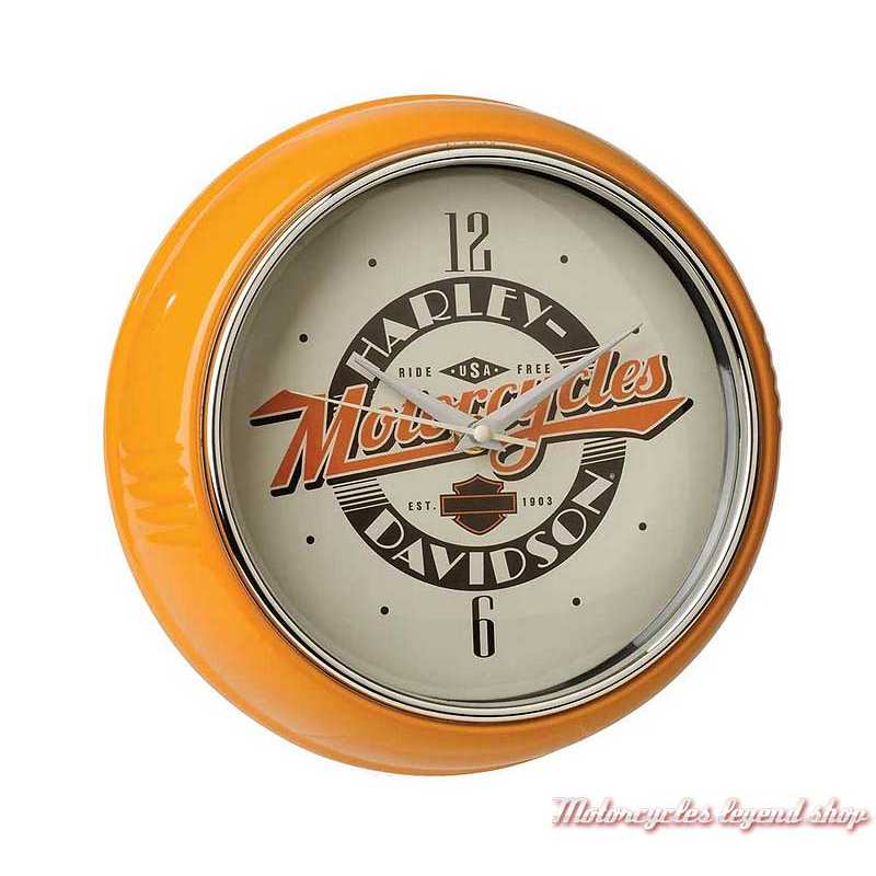 Horloge Ride Free Retro Diner Harley-Davidson, metal orange, beige, HDL-16643