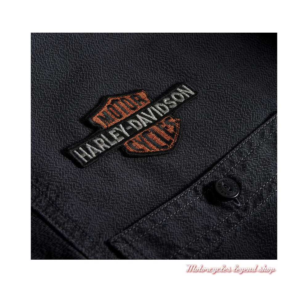 Chemise Vintage Eagle Harley-Davidson homme, gris, manches longues, coton, H-D 1903, tissus, 99103-20VM